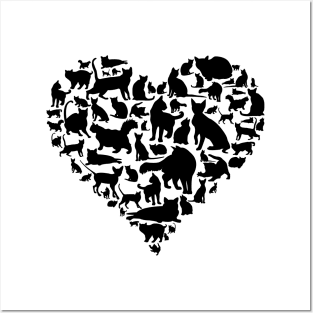 Cat Lover Heart - Cat Owner Gift print Posters and Art